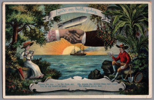 1910 color zeppelin airship - color,