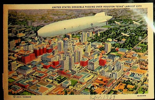 1939 dirigible passing over - dirigible,